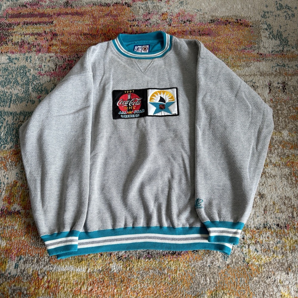 Vintage 1997 NHL All-Star Weekend Coca-Cola Crewneck Sweatshirt XL Logo Athletic
